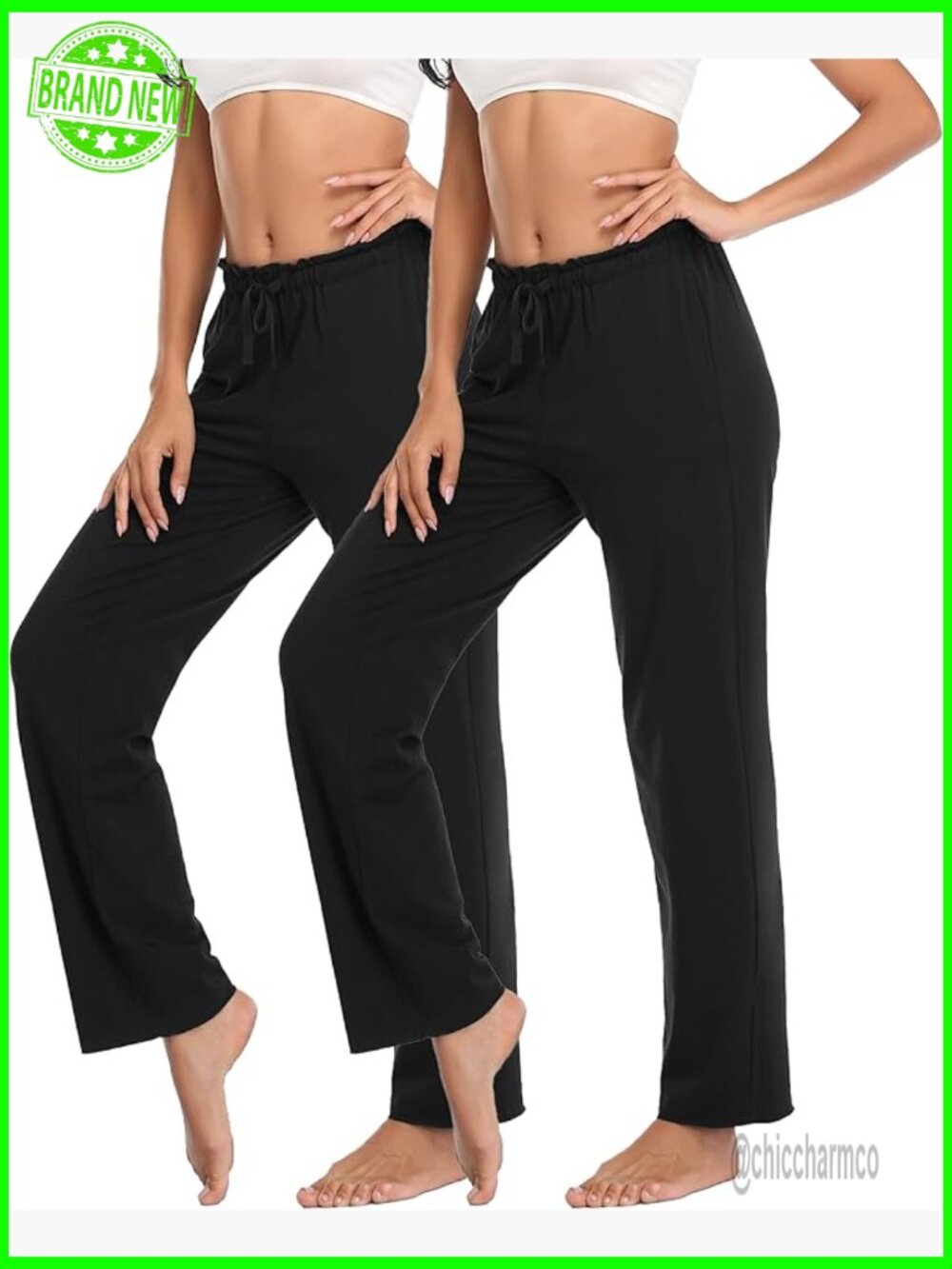 Bamboo Rayon Wide Leg Lounge Pants with Pockets Drawstring Waist XL